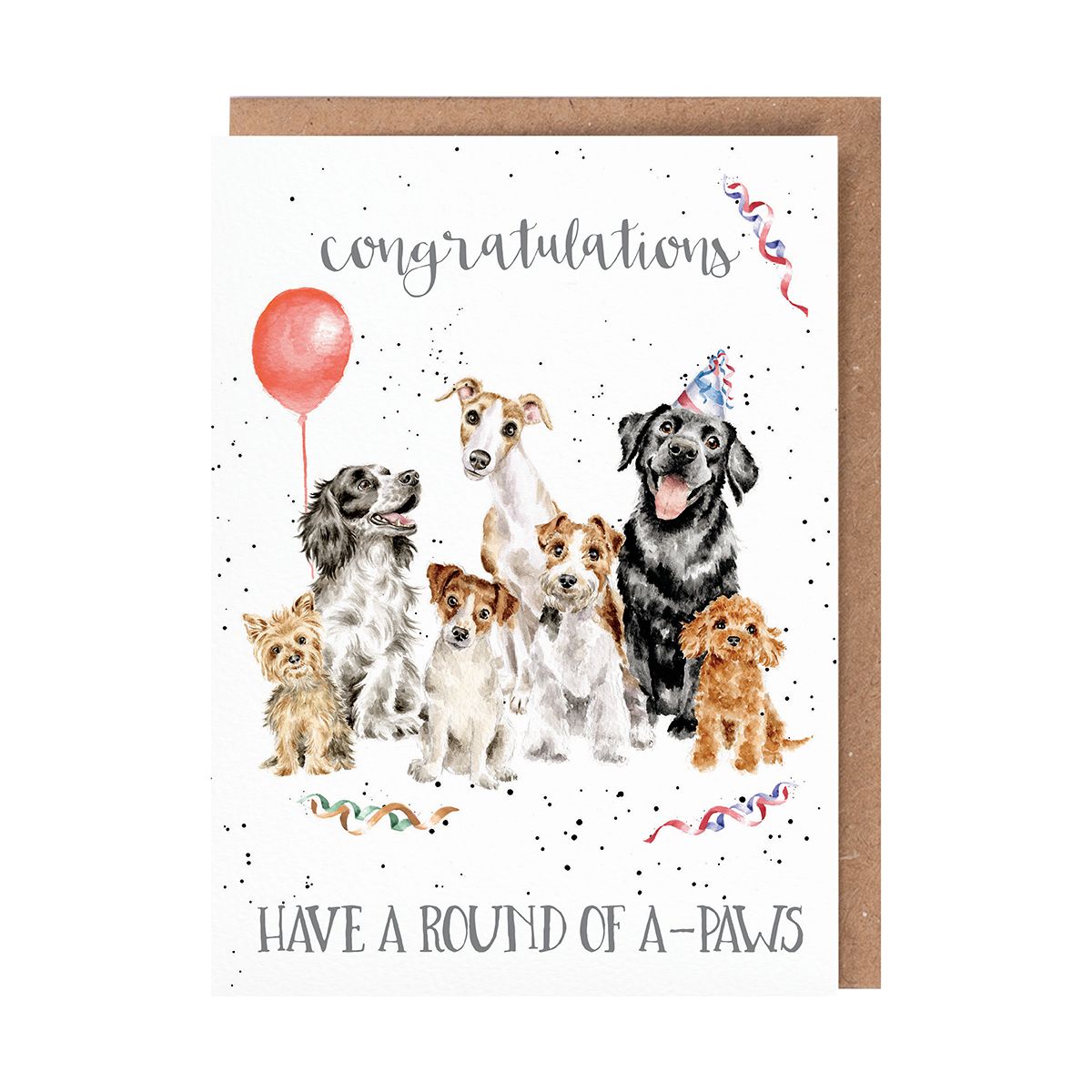 'Round of a-paws' Dog Congratulations Card