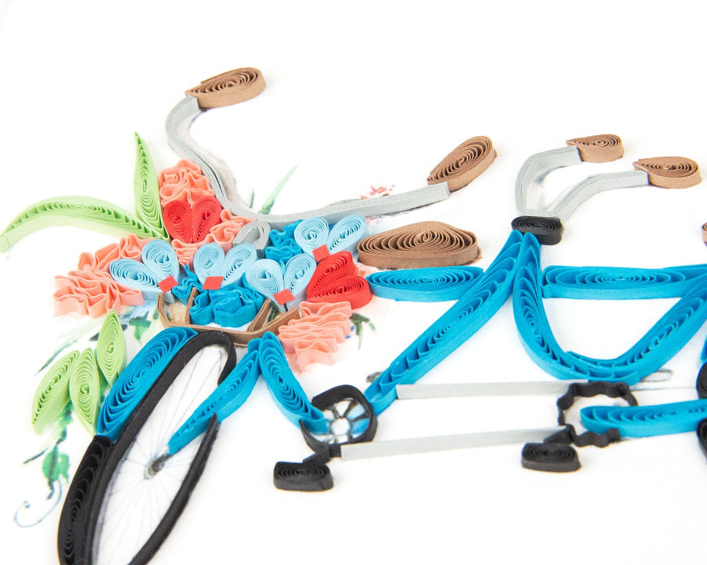 Quilling Card Happy Anniversary Tandem Bike