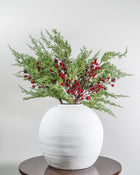 27” Cypress Pine with Dark Red Iced Berry Stem