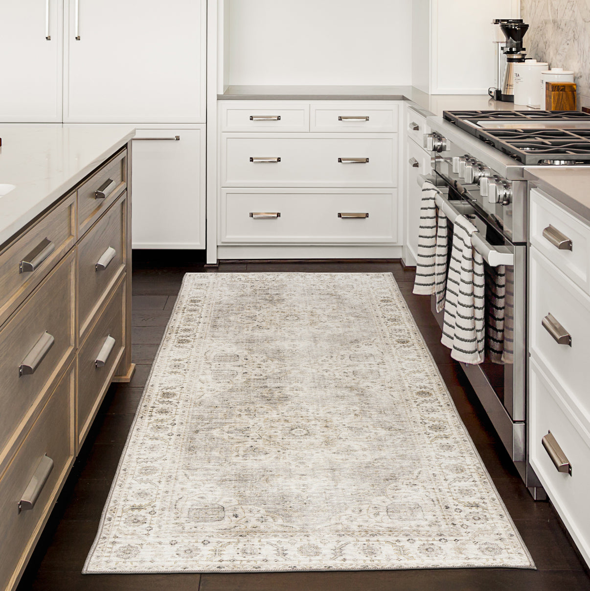 Beige Ivory Joy Vintage ReaLife Machine Washable Rug