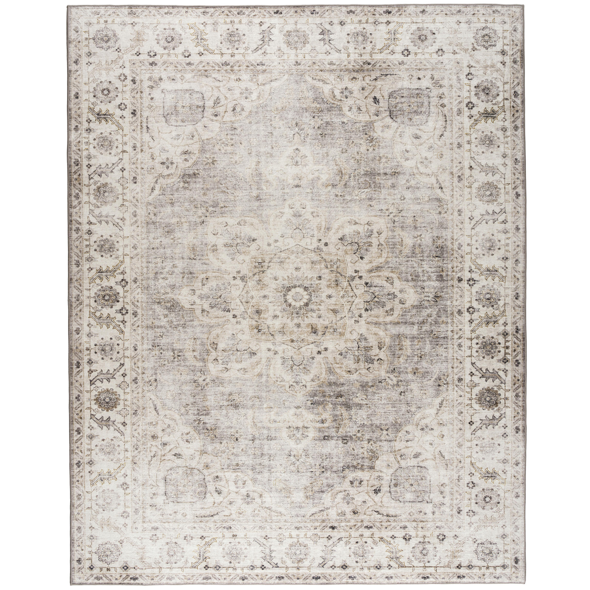 Beige Ivory Joy Vintage ReaLife Machine Washable Rug