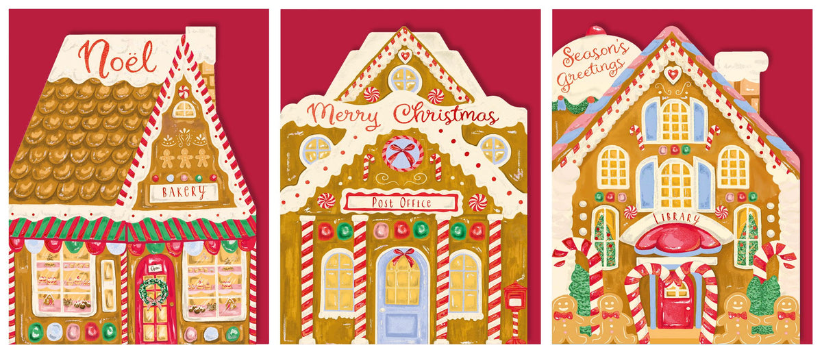 Gingerbread House Pack - Set of 12 Mini Cards