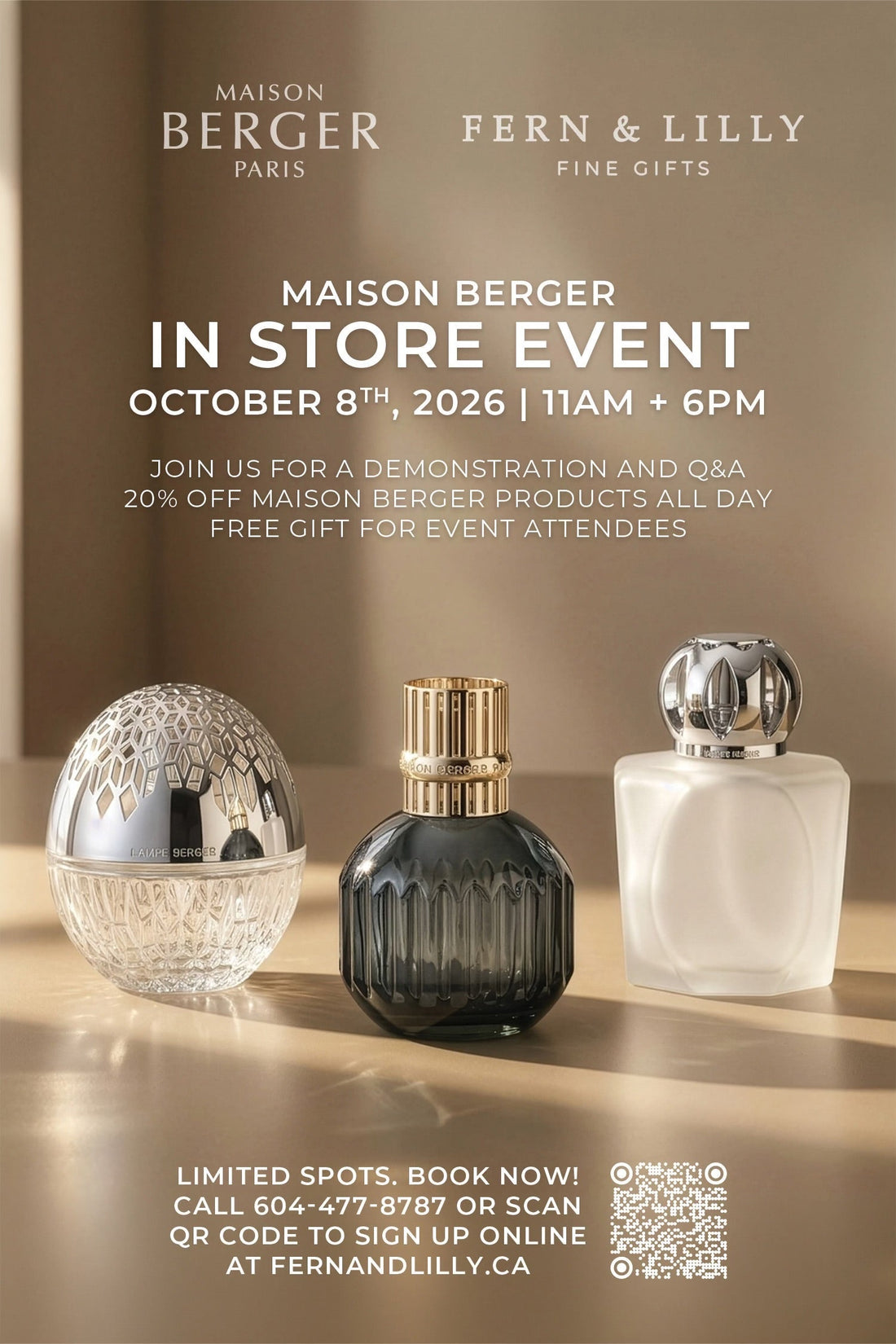 Maison Berger Event: Thursday, October 8th