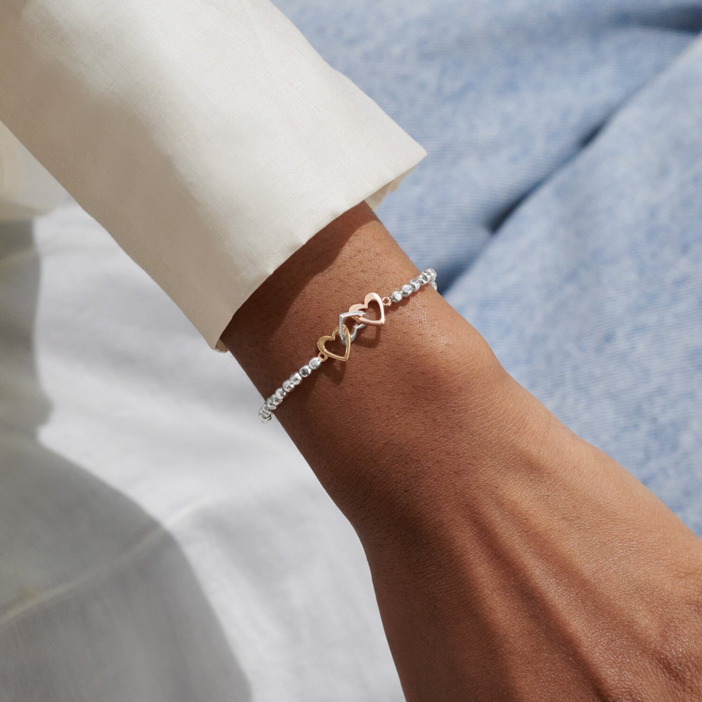 Forever Yours 'Thankful Grateful Blessed' Trio Bracelet In Silver, Gold-Tone And Rose Gold-Tone Plating