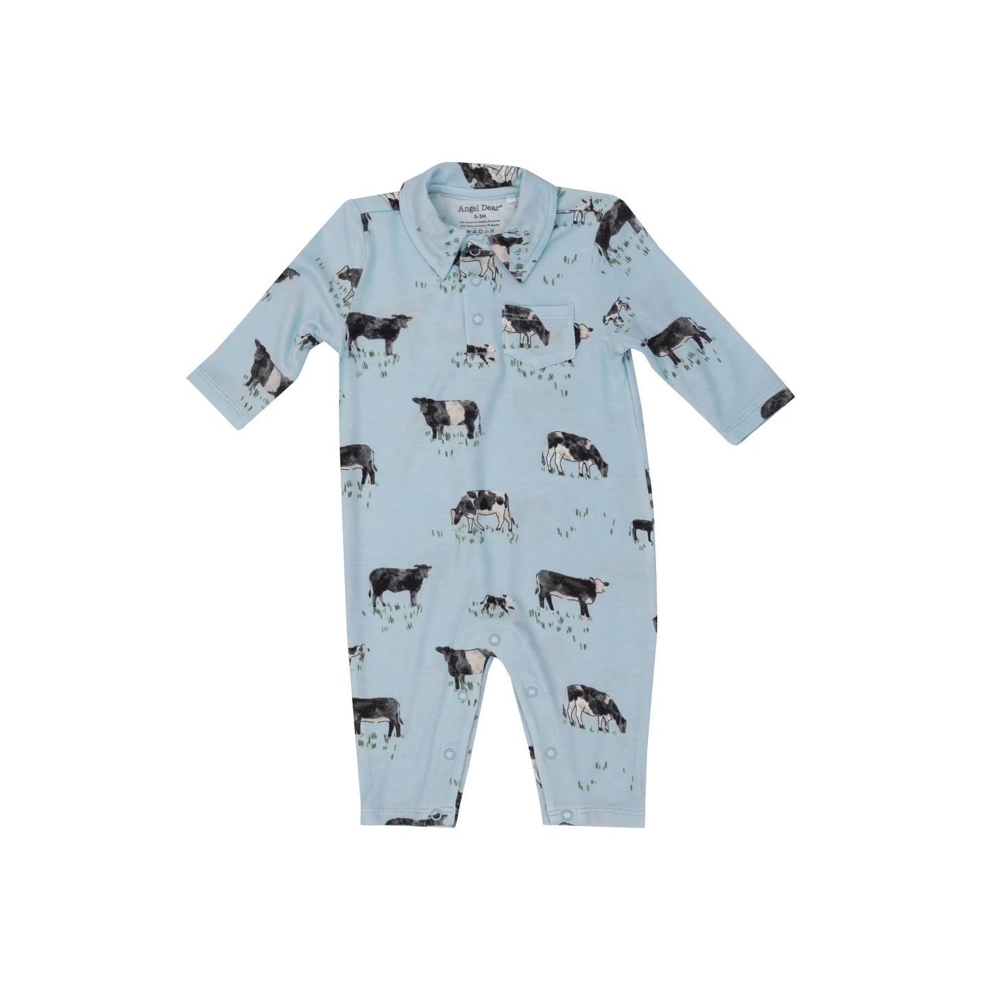 Black Cow Blue Polo Romper