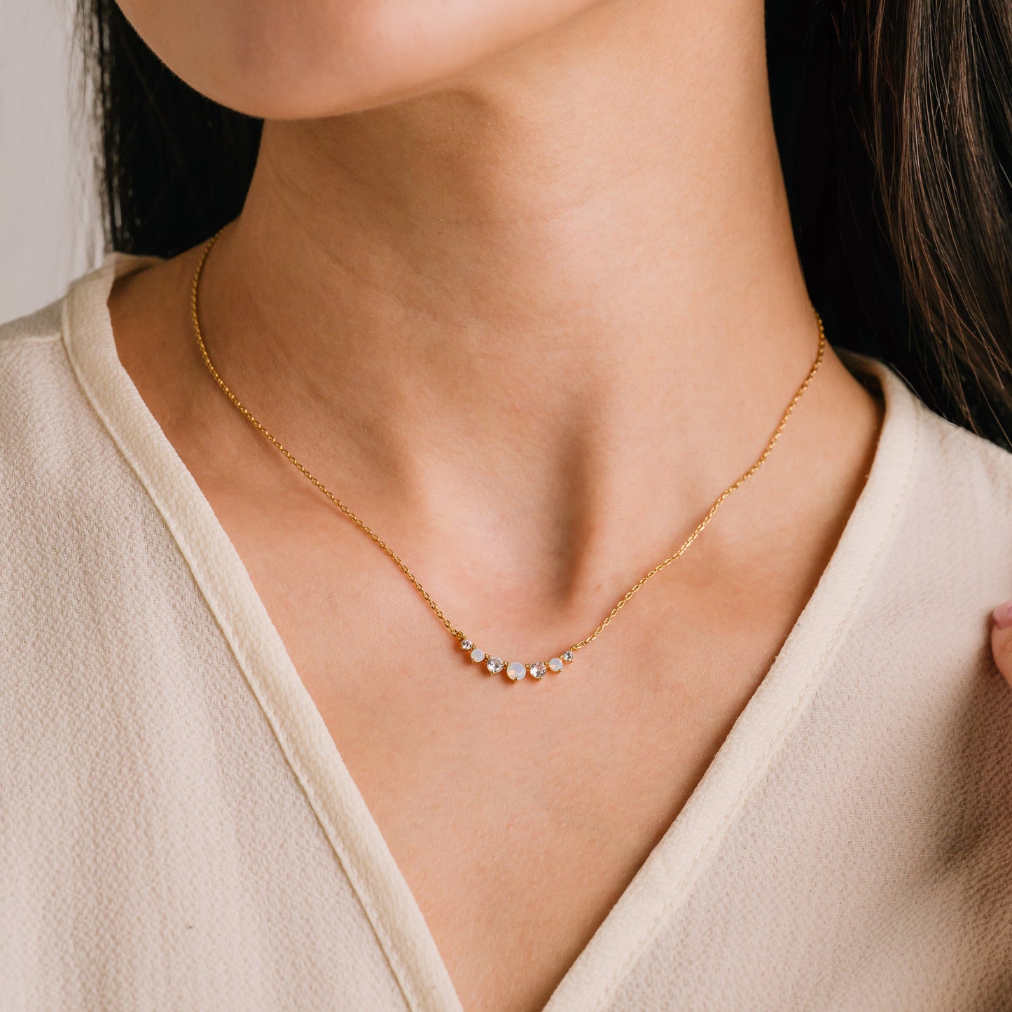 Dewdrop Necklace - White Opal