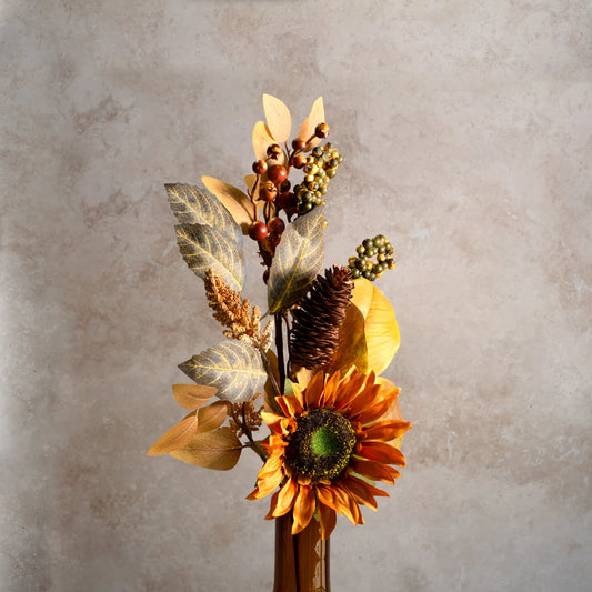 Orange Sunflower Autumn Pick