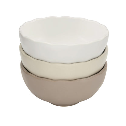 Ceramic Dip Bowls - Scallop - Set of 3