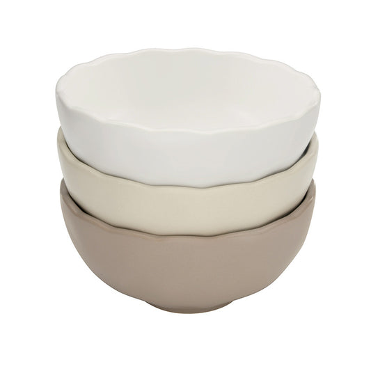 Ceramic Dip Bowls - Scallop - Set of 3