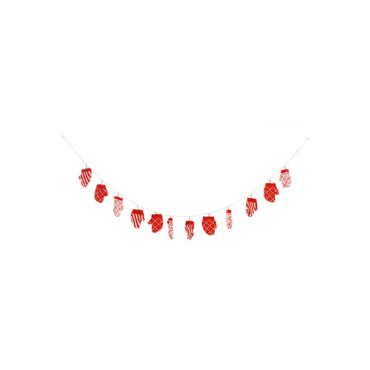 Red and White Mitten Garland