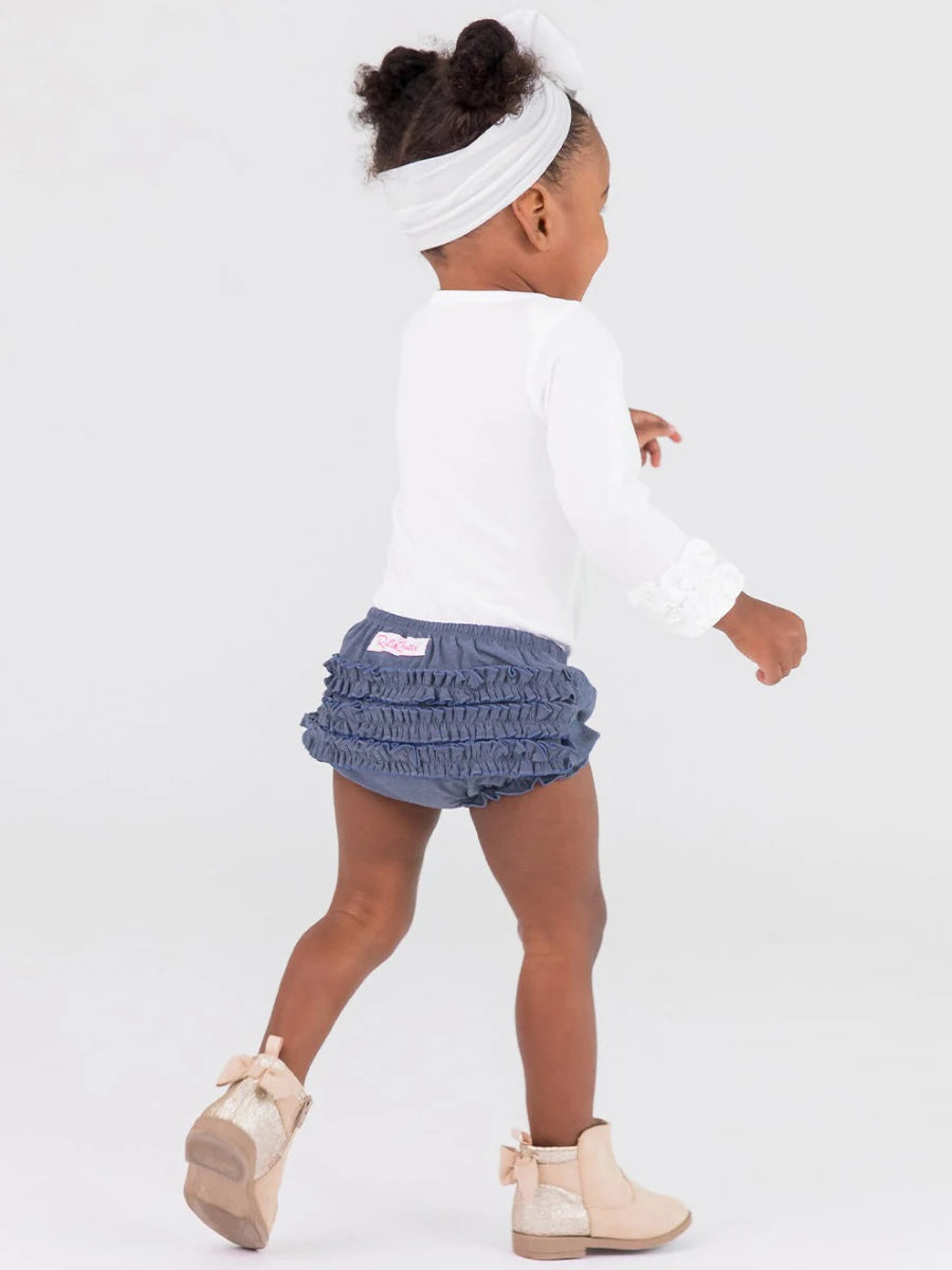 Faux Denim Knit RuffleButt Bloomer