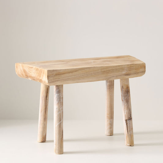 Stool Paulownia Rectangle Natural