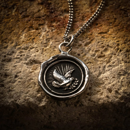 Peace Dove Recycled Silver Pendant Necklace