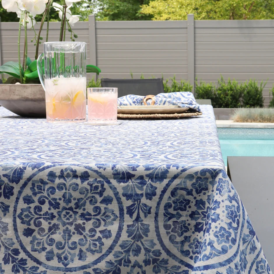 Linen Blend Napkin Set Of 4 - Blue