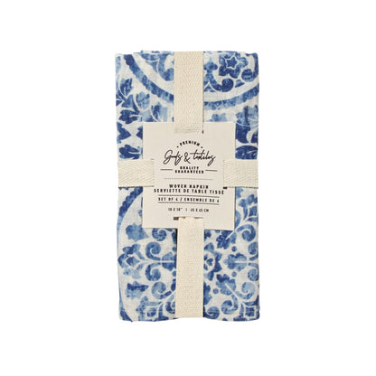 Linen Blend Napkin Set Of 4 - Blue