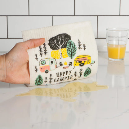 Happy Camper Swedish Dishcloth