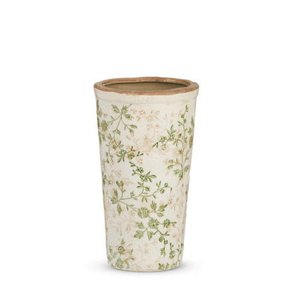 10” Taupe Floral Vase