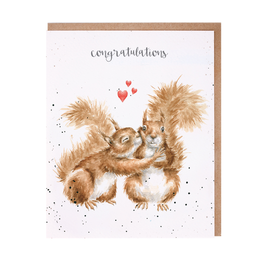 'Nuts About Each Other' Squirrel Congratulations Card
