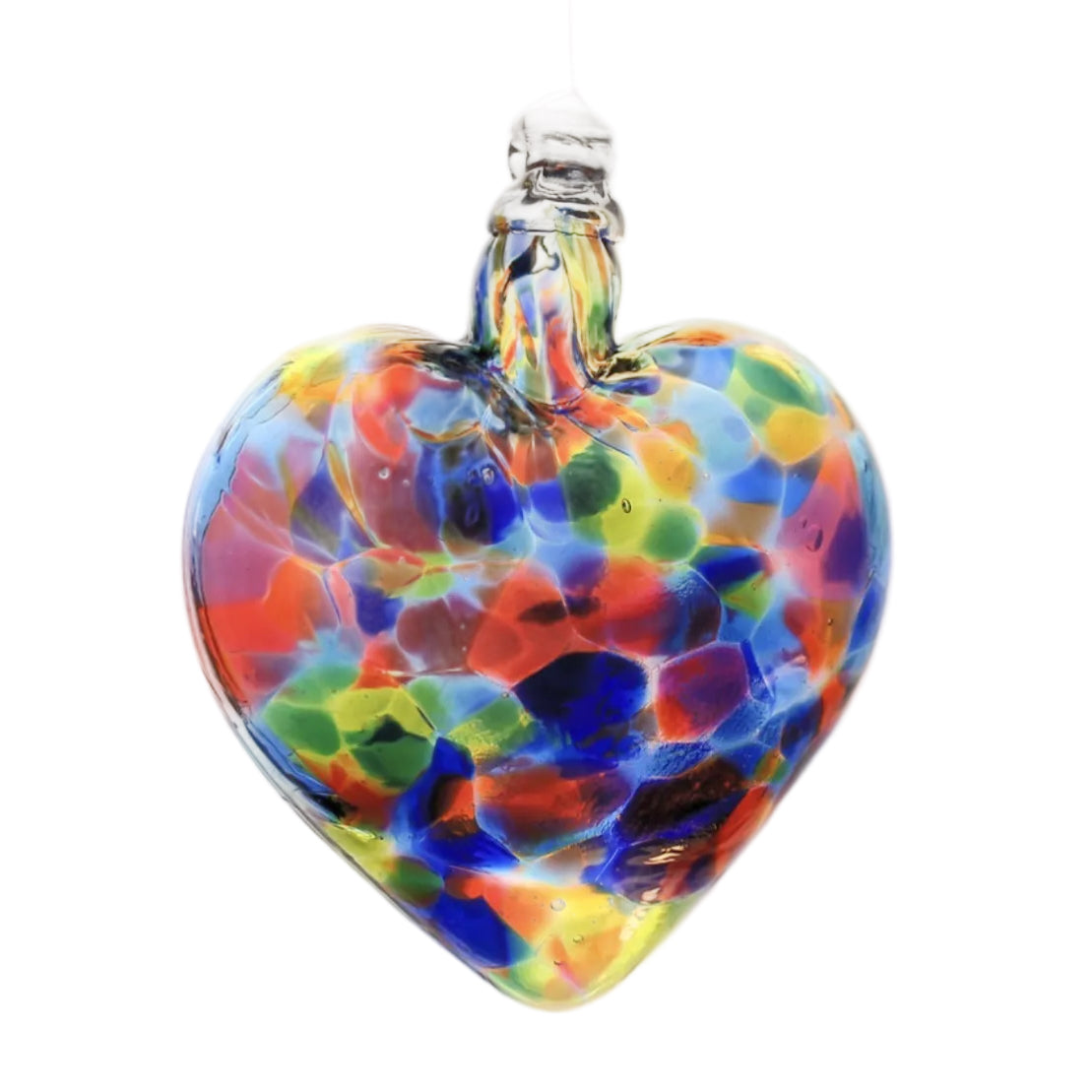 Blown Glass Heart - Sunny Sky