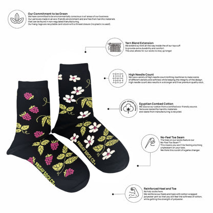 Women's Raspberry Bloom Mismatched Crew Socks