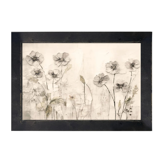 Monochrome Flowers - Framed Art