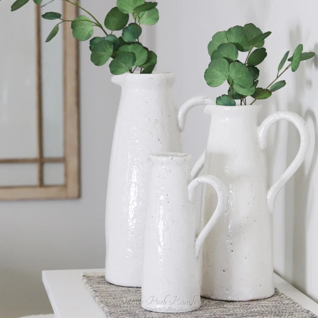 Ceramic Cream Crackled Pitchers
