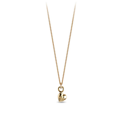 14K Gold Heart Charm on 18" 14k Fine Gold Chain