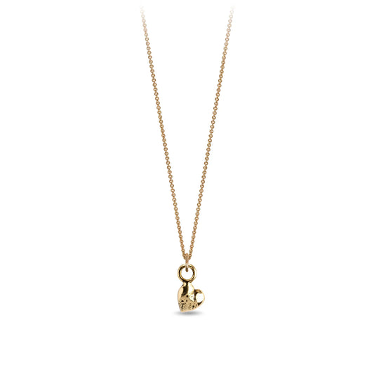 14K Gold Heart Charm on 16" 14k Fine Gold Chain