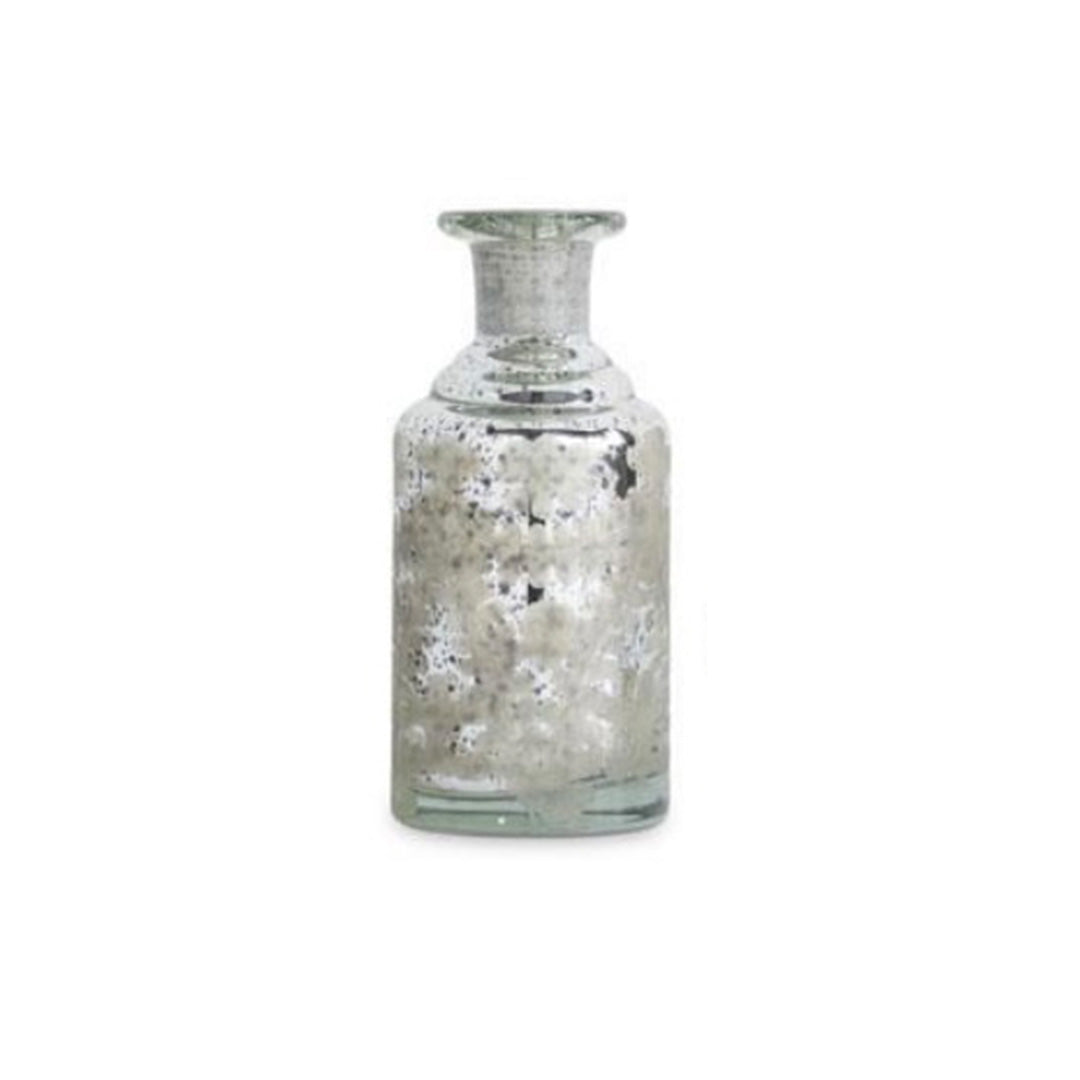 Assorted Mini Silver Mercury Glass Etched Bud Vases
