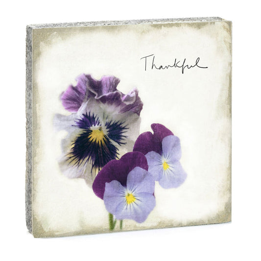 Thankful Pansies Art Block