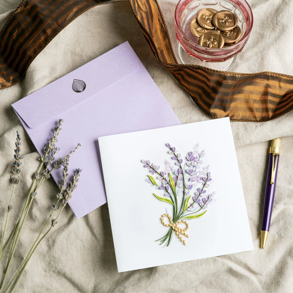 Lavender Quilling Card