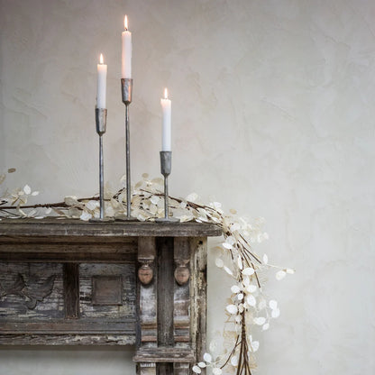 Silver Luna Forged Candleholders
