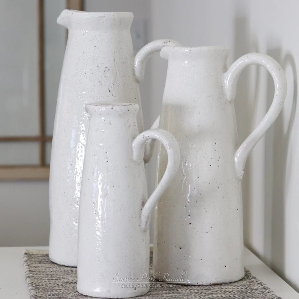 Ceramic Cream Crackled Pitchers