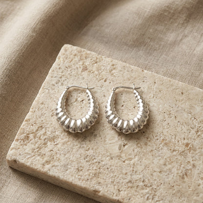 Hollowed Scalloped Hoops