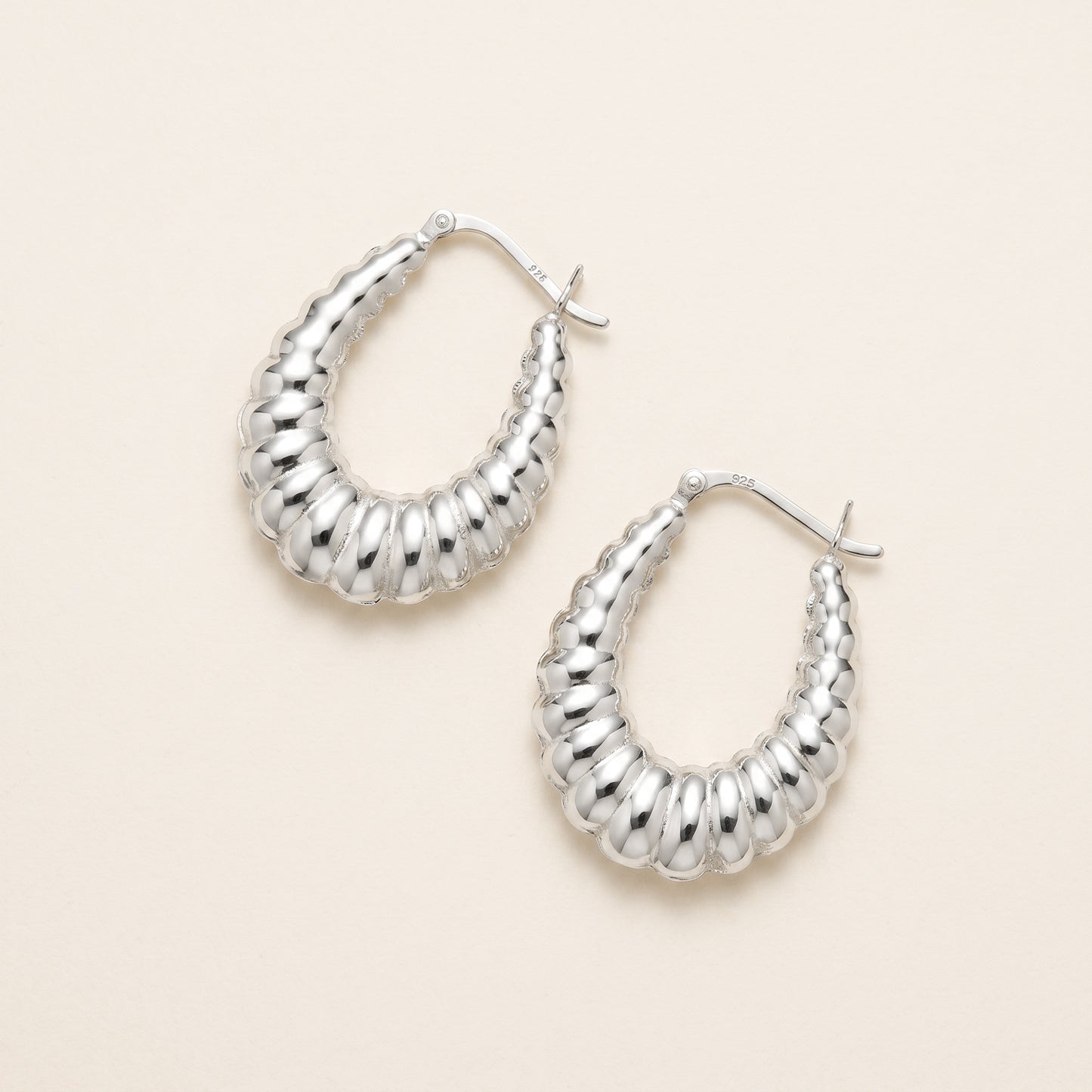 Hollowed Scalloped Hoops