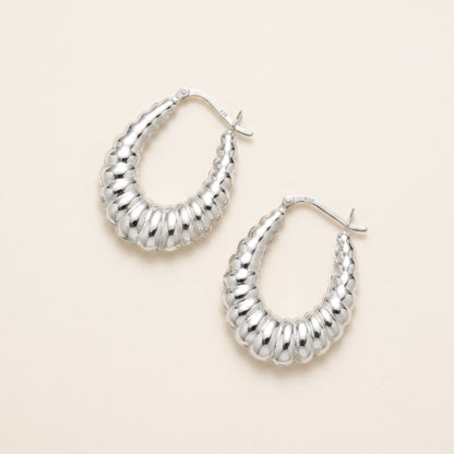 Hollowed Scalloped Hoops