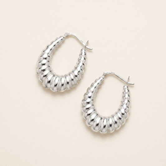 Hollowed Scalloped Hoops