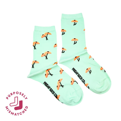 Women's Mini Black Eyed Susan Mismatched Crew Socks