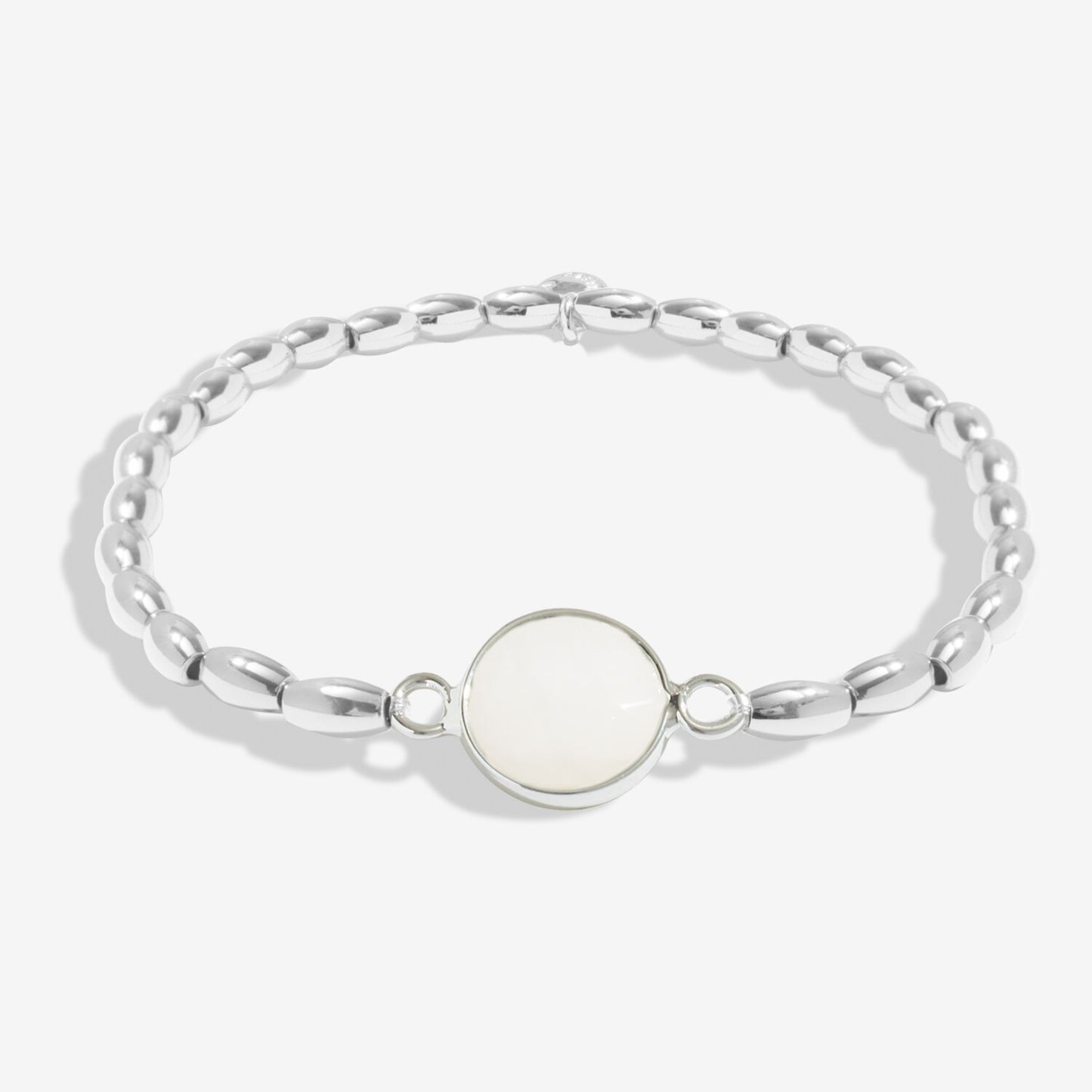 Serenity Stones White Jade Bracelet In Silver Plating