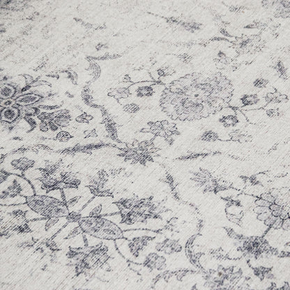 Silver Ivory Noor Vintage ReaLife Machine Washable Rug