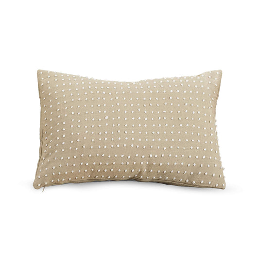 Leilani Collection French Knot Design Down-Filled Cotton Throw Pillow