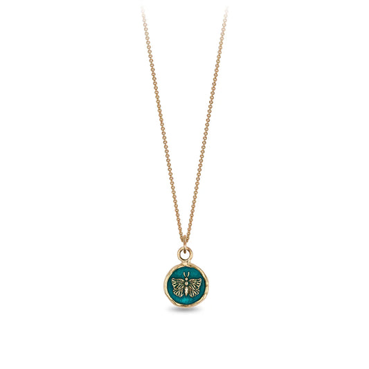 Butterfly 14K Gold Talisman | Mediterranean Blue
