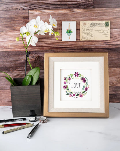 LOVE Floral Wreath Quilling Card