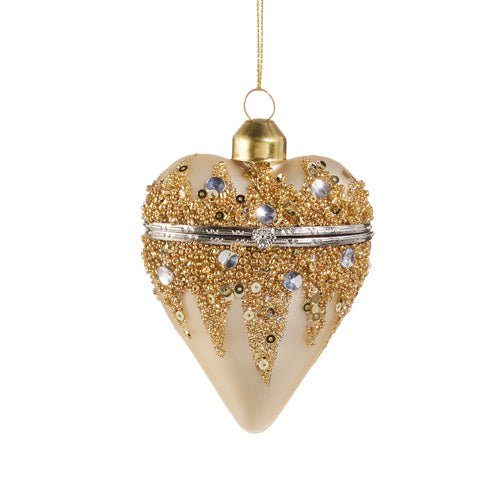 3.5" Gold Heart Box Ornament