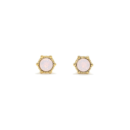 Astrid Stud Earrings - Pink Opal