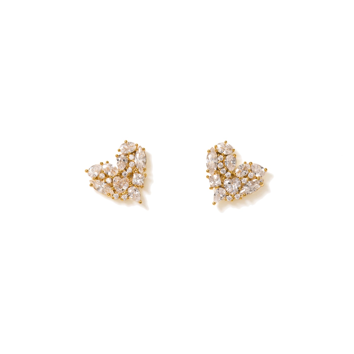 Mini Debut Heart Stud Earrings - Gold