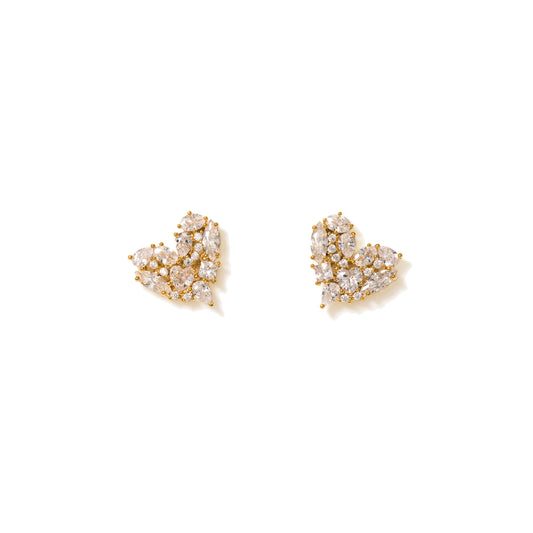 Mini Debut Heart Stud Earrings - Gold