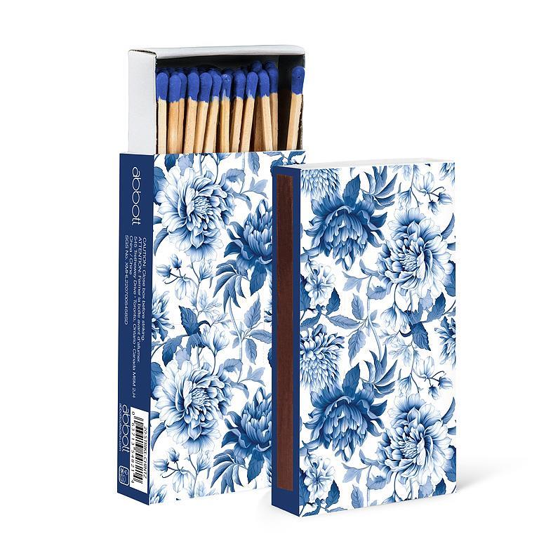 Blue Floral Matchbox - 45 Sticks