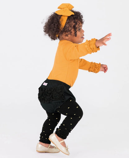 Black Woven RuffleButt Bloomer