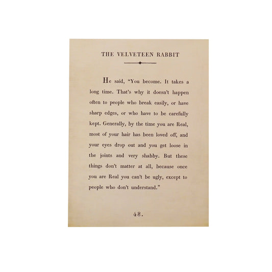 12"x16" The Velveteen Rabbit Book Collection Art Poster - Cream